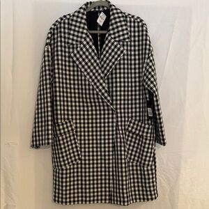 Black Tape Black and White Gingham Trench Coat